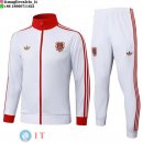 Giacca Set Completo Lunga Zip Bayern Monaco 25-26 Bianco Rosso