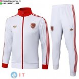 Giacca Set Completo Lunga Zip Bayern Monaco 25-26 Bianco Rosso