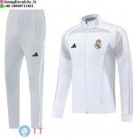Giacca Lunga Zip Set Completo Real Madrid 25-26 Bianco Grigio Giacca Lunga Zip Set Completo Real Madrid 25-26 Bianco Grigio