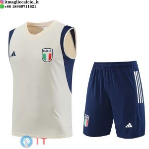 Senza Maniche Set Completo Maglia Italia 2023/2024 Giallo Blu