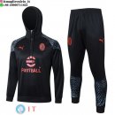 Giacca Felpa Cappuccio Set Completo AC Milan 23-24 Nero Rosso