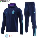 Giacca Felpa Cappuccio Set Completo Argentina 2023 Blu Navy