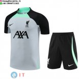 Formazione Bambino Set Completo Maglia liverpool 2023/2024 Grigio Verde Nero