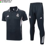 POLO Maglia Set Completo Real Madrid 2025/2026 Grigio Navy Rosa