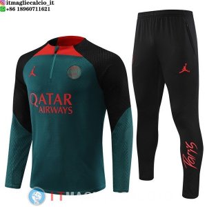 Felpa Da Allenamento Set Completo Giocatori PSG 22-23 Verde Nero Rosso