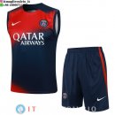 Senza Maniche Set Completo Maglia Paris Saint Germain 2023/2024 Rosso Blu