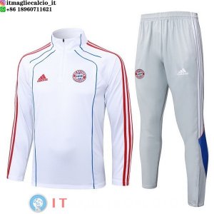 Felpa Da Allenamento Set Completo Bayern Monaco 25-26 Bianco Rosso Grigio