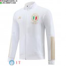 Giacca Lunga Zip Italia 2023 Bianco Giallo