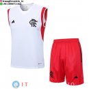 Senza Maniche Set Completo Maglia Flamengo 2023/2024 Bianco Rosso