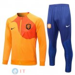 Giacca Set Completo Paesi Bassi 2022 Arancione Blu