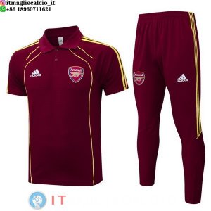 POLO Maglia Set Completo Arsenal 2025/2026 Borgogna Rosso