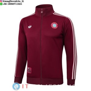 Giacca Lunga Zip Bayern Monaco 25-26 Borgogna