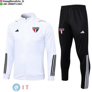 Giacca Set Completo Lunga Zip Sao Paulo 2023/2024 Bianco Nero