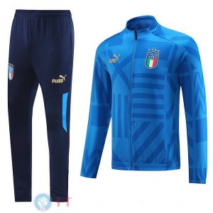 Giacca Set Completo Lunga Zip Italia 2022 Blu