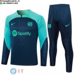 Felpa Da Allenamento Set Completo Barcellona 23-24 Blu Navy I Verde
