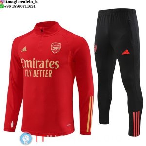 Felpa Da Allenamento Set Completo Arsenal 2023/2024 Rosso Nero