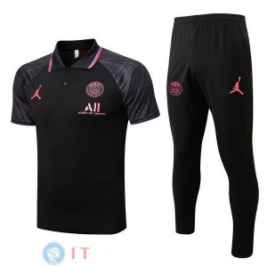 POLO Maglia Set Completo Paris Saint Germain 2022/2023 Nero