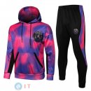 Giacca Felpa Cappuccio Set Completo Paris Saint Germain 21-22 Purpureo Rosa Nero