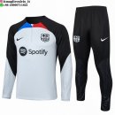 Felpa Da Allenamento Bambino Set Completo Barcellona 23-24 Grigio Nero