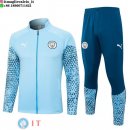 Giacca Set Completo Lunga Zip Manchester city 23-24 Blu