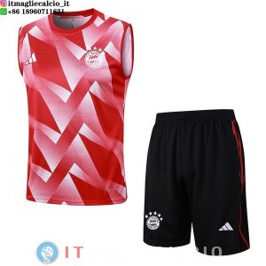 Senza Maniche Set Completo Maglia Bayern Monaco 2023/2024 Rosso Bianco Nero