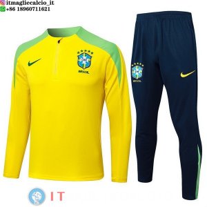 Felpa Da Allenamento Set Completo Brasile 2024 Giallo Blu I Verde