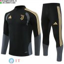 Tuta da Allenamento Bambino Juventus Mezza Cerniera 26-27 Nero Giallo Grigio