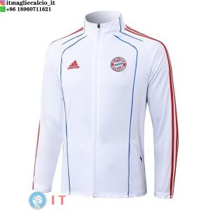 Giacca Lunga Zip Bayern Monaco 25-26 Bianco Rosso Blu