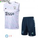 Senza Maniche Set Completo Maglia Ajax 2023/2024 Bianco Blu Navy