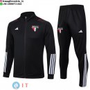 Giacca Set Completo Lunga Zip Sao Paulo 2023/2024 Nero Bianco