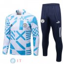 Giacca Set Completo Manchester City 22-23 Blu Bianco