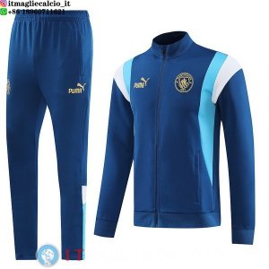 Giacca Set Completo Lunga Zip Manchester city 23-24 II Blu