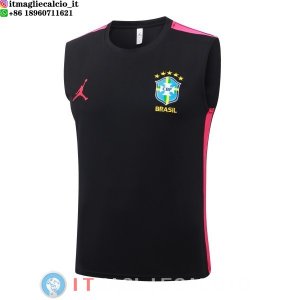 Senza Maniche Maglia Brasile 2026 Nero Rosa