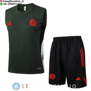 Senza Maniche Set Completo Maglia Bayern Monaco 2025/2026 Verde Navy