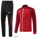 Giacca Set Completo Lunga Zip Nike 22-23 Nero I Rosso