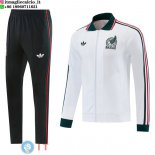 Giacca Set Completo Lunga Zip Messico 2026 Bianco Giacca Set Completo Lunga Zip Messico 2026 Bianco