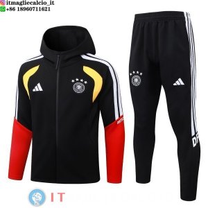 Felpa Cappuccio Set Completo Germania 2026 Nero Rosso