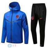 Felpa Cappuccio Set Completo Atletico Madrid 22-23 Blu Nero