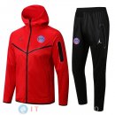 Giacca Felpa Cappuccio Set Completo Paris Saint Germain 22-23 Rosso I Nero