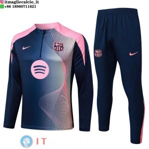 Felpa Da Allenamento Set Completo Barcellona 25-26 Blu Navy I Rosa