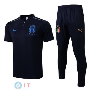 POLO Maglia Set Completo Italia 2022 Blu Navy