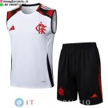 Senza Maniche Set Completo Maglia Flamengo 2025/2026 Bianco Nero Senza Maniche Set Completo Maglia Flamengo 2025/2026 Bianco Nero