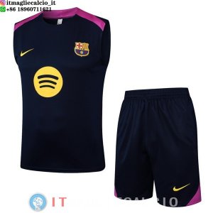 Senza Maniche Set Completo Maglia Barcellona 2025/2026 Blu Navy Purpureo