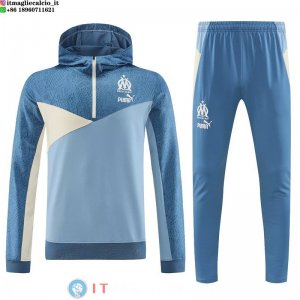 Giacca Felpa Cappuccio Set Completo Marseille 23-24 Blu