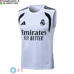 Senza Maniche Maglia Real Madrid 2026/2027 Bianco Nero