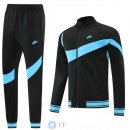 Giacca Set Completo Lunga Zip Nike 22-23 Nero I Blu