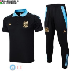 POLO Maglia Set Completo Argentina 2024 Nero Blu