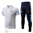 POLO Maglia Set Completo Marseille 2022/2023 Bianco Blu