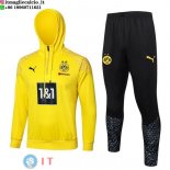 Giacca Felpa Cappuccio Set Completo Borussia Dortmund 23-24 Giallo Nero