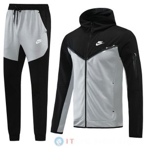 Giacca Felpa Cappuccio Set Completo Nike 22-23 Nero Grigio